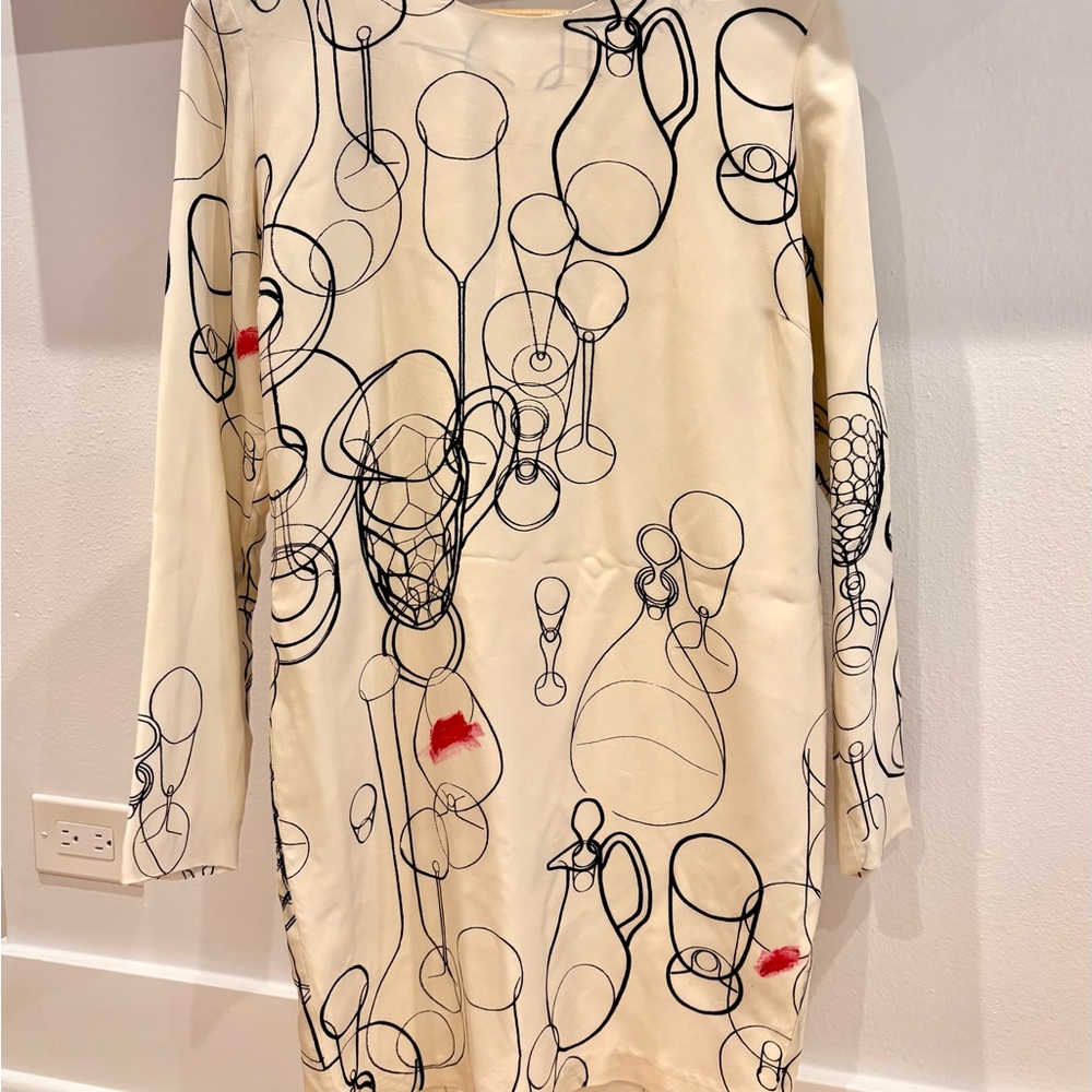Sketch outline silk dress by Mischen-size 4